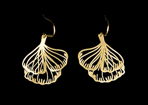 Louis C. Tiffany Clematis 3 Drop Earrings