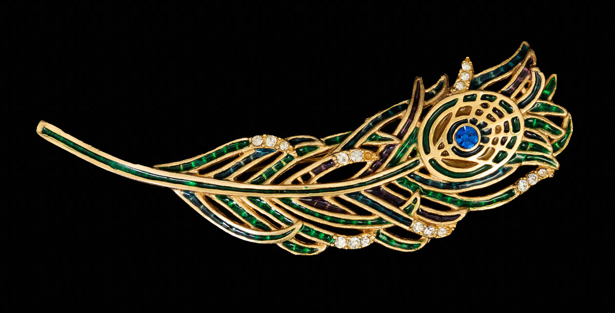 Peacock feather brooch - Louis Comfort Tiffany 