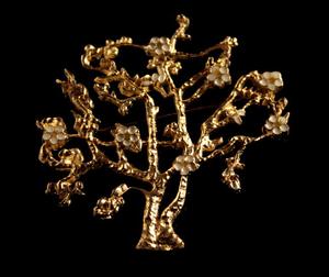 Van Gogh Brooch pendant : Almond tree in bloom (gold finish)