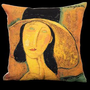 Housse de coussin Magritte : Femme au chapeau