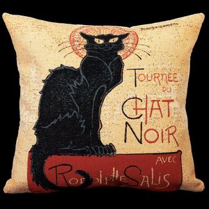 Housse de coussin Steinlen : La tournée du chat noir