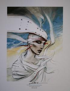 Enki Bilal signed Art print, Douleurs sans frontières 2009