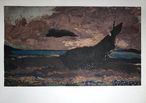 Lithographie Georges Braque : La barque échouée, 1955