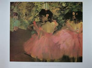 Lámina Edgar Degas, Bailarinas en rosa