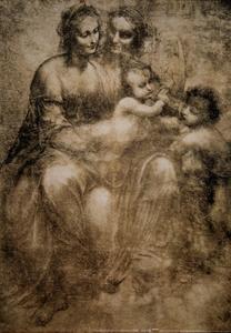 Affiche Léonard De Vinci : La Vierge et l'Enfant Jésus avec Sainte Anne