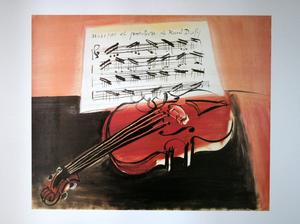 Raoul DUFY : El violín rojo, 1966 : Reproducción, làmina de Arte, poster 80 x 60 cm sobre un lujuoso papel de arte espeso y satinado