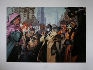 Stampa Juanjo Guarnido, Blacksad nella folla, a New York