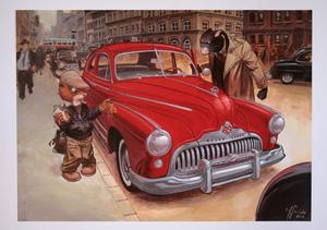 Stampa Juanjo Guarnido, Blacksad, Automobile rossa