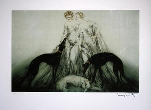 Lámina Louis Icart, Lévriers de course I, 1930