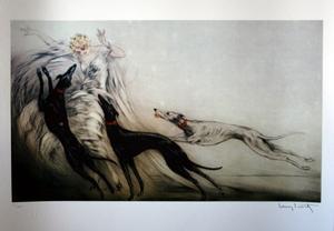 Affiche Louis Icart : Lévriers de course II, 1929