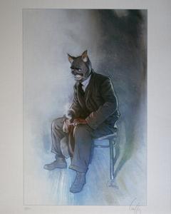 Lámina firmada Mathieu Lauffray, Long John Silver : Homenaje a Blacksad