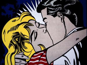 Roy Lichtenstein poster print, Kiss II, 1962