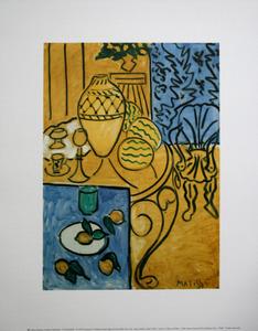 Lámina Henri Matisse, Interior en amarillo y azul, 1946