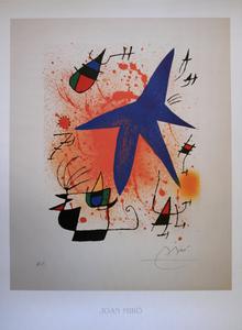 Joan Miro poster print, Blue Star, 1972