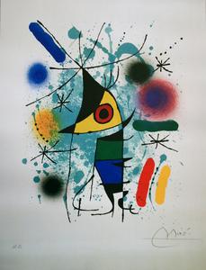 Joan Miro poster print, The singing fish, 1972