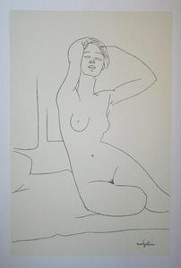 Sérigraphie Amedeo Modigliani : Nu aux bras levés, 1917