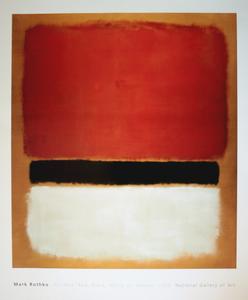 Mark Rothko poster print, Red Black white on yellow 1955