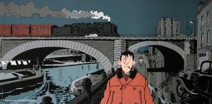 Affiche de Jacques Tardi : Nestor Burma dans le 19e Arrondissement de Paris