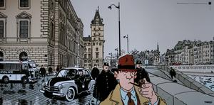 Affiche de Jacques Tardi : Nestor Burma dans le 1er Arrondissement de Paris