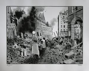 Lithographie signée de Jacques Tardi : Le cri du peuple III