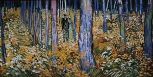 Affiche Vincent Van Gogh : Sous-bois avec deux personnages, 1890