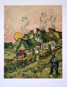 Affiche Vincent Van Gogh : Maisons et personnage, 1890