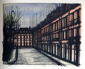 Lithographie Bernard Buffet : Paris : La place des Vosges, 1967