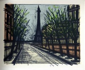 Lithographie Bernard Buffet : Paris : La tour Eiffel, 1967