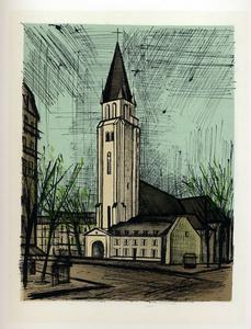 Lithographie Bernard Buffet : Saint-Germain-des-Près, 1967