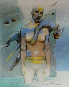 Enki Bilal signed Art print, Vertebrati I