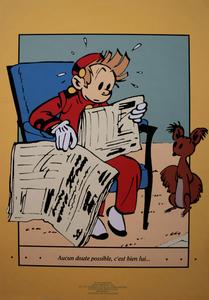 Sérigraphie André Franquin : Spirou et Fantasio : Aucun doute possible