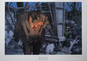 Lámina firmada de Juanjo Guarnido, Blacksad, Dockers