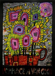 Affiche Hundertwasser : Hommage à Van Gogh