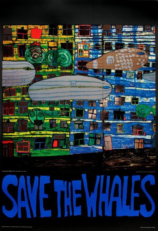Friedensreich Hundertwasser : Save the Whales : Reproduction, Fine Art Print
