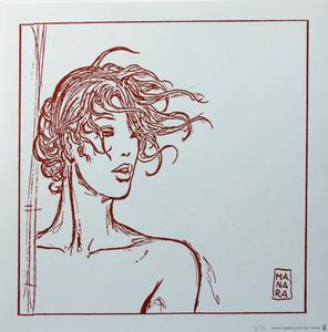 Lámina firmada de Milo Manara, Old I