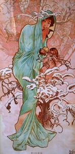 Lámina Alfons Mucha, El invierno