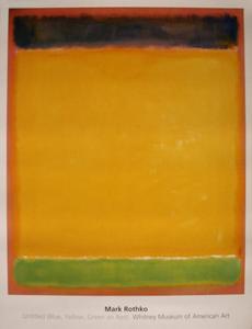 Affiche Mark Rothko : Bleu, jaune, vert sur rouge