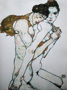 Egon SCHIELE : Amicizia, 1913,  Riproduzione, Stampa d'Arte poster 60 x 80 cm