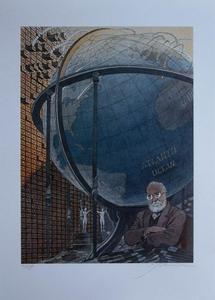 François Schuiten signed Art print, Paul Otlet