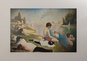 Stampa Georges Seurat, Bagnanti ad Asnières (con margini)