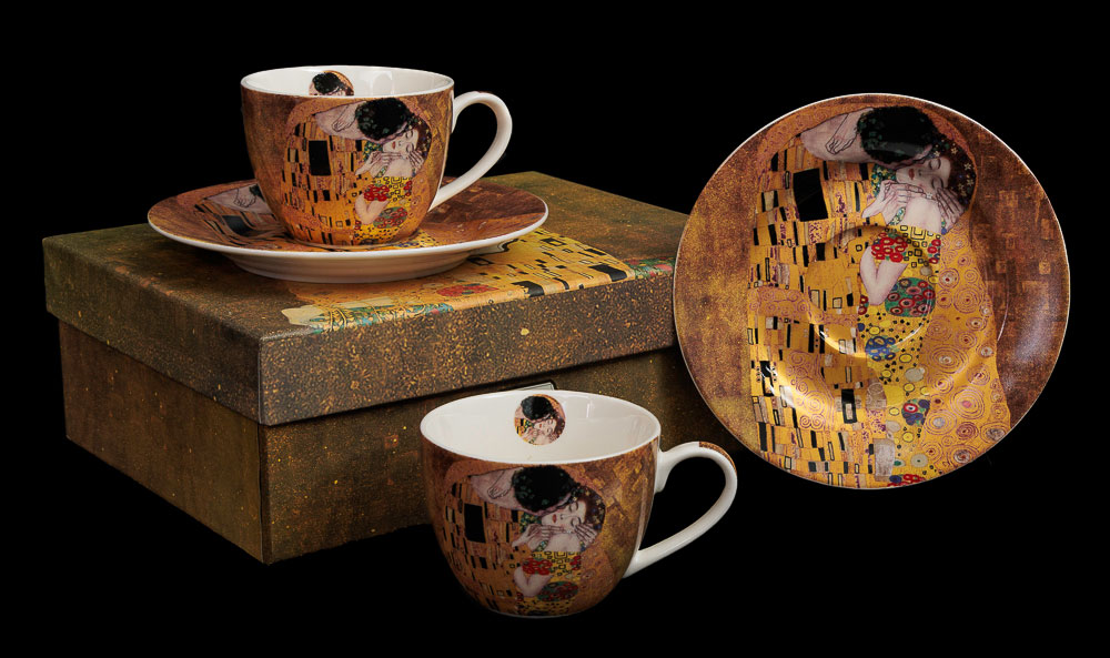 ➤ Gustav Klimt The Kiss - Espresso cups collection by DELUXE by MJS -  DELUXE by MJS