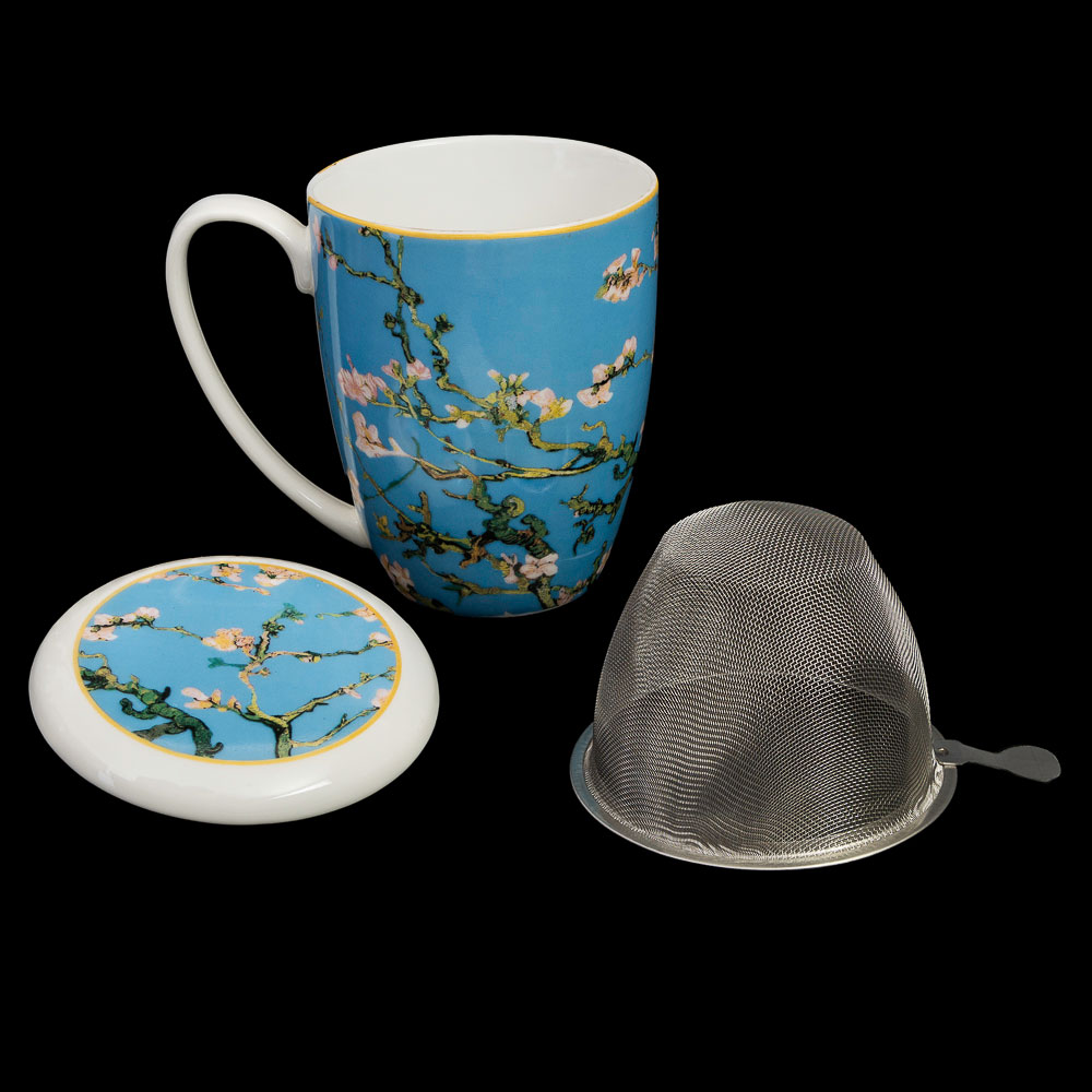 Tisanière mug porcelaine 'Vincent Van Gogh' (Amandier en fleurs