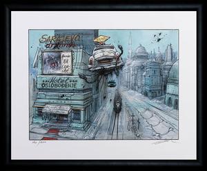 Signed Enki Bilal framed Fine Art Pigment Print : Sarajevo-drama