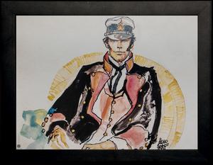 Lámina enmarcada Corto Maltese de Hugo Pratt : La balade de la mer salée