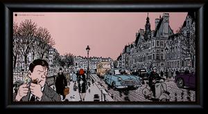 Lámina enmarcada de Jacques Tardi : 4ème arrondissement de Paris