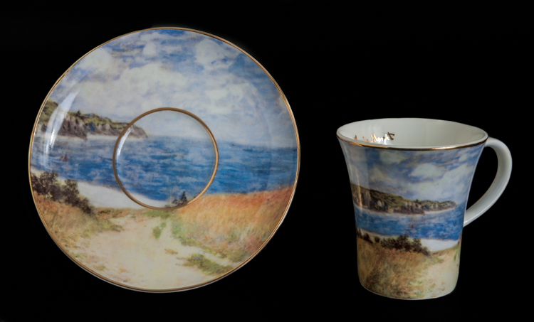 Claude Monet coffee cup and saucer : dans (Goebel) Chemin blés les