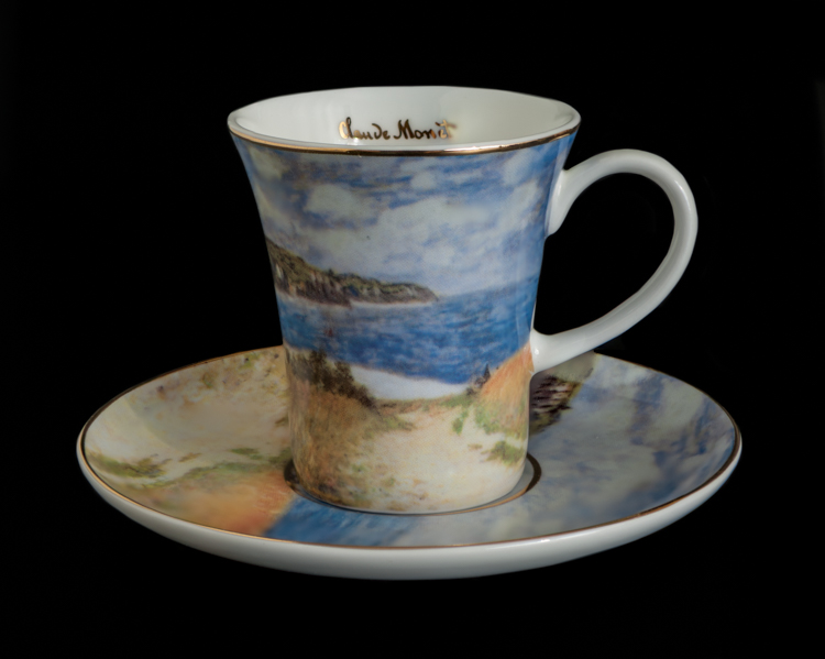 Claude Monet : and Chemin (Goebel) coffee cup dans saucer les blés