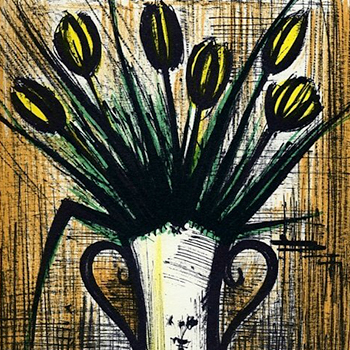 Bernard Buffet : Vaso di tulipani, 1967