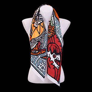 Silk square scarves Robert Combas