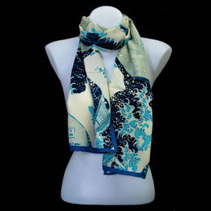 Hokusai silk scarves